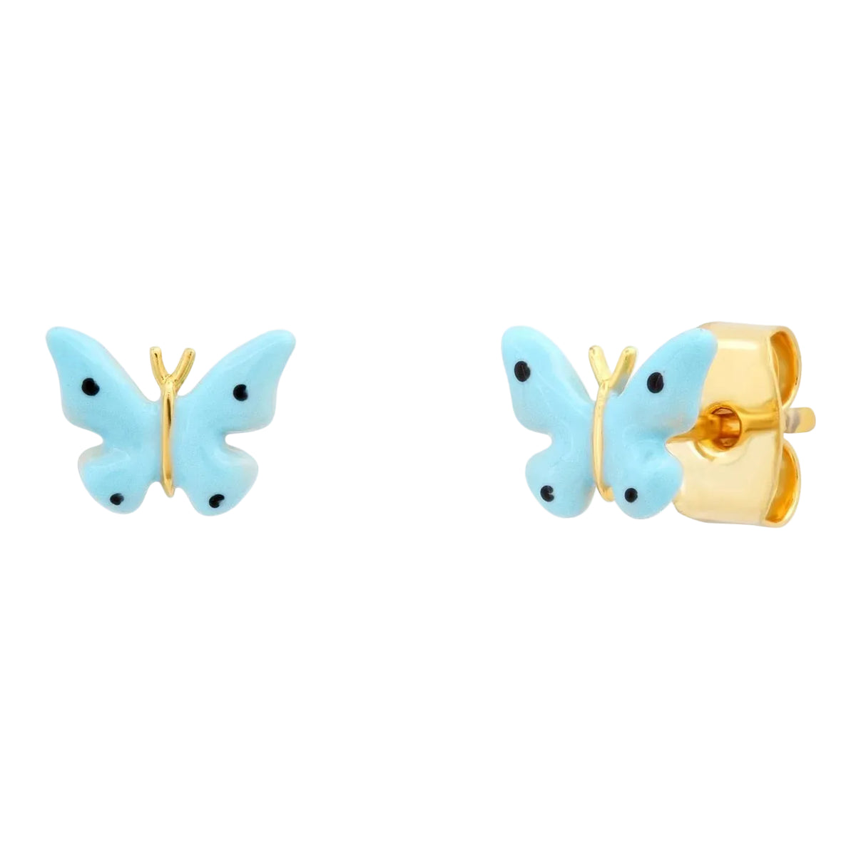 Blue Enamel Butterfly Studs