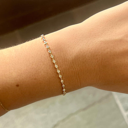 Gold Bezeled Tennis Bracelet