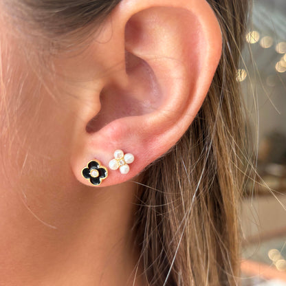 Black Clover Stud Earrings