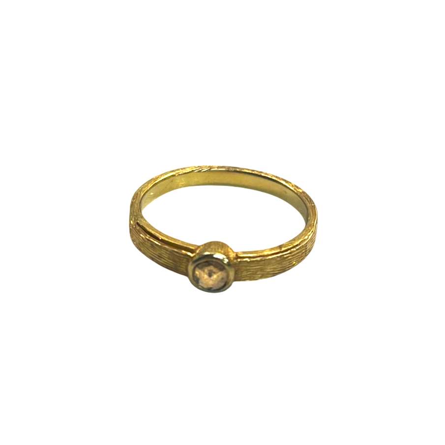 Rose Cut Champagne Diamond Textured Ring