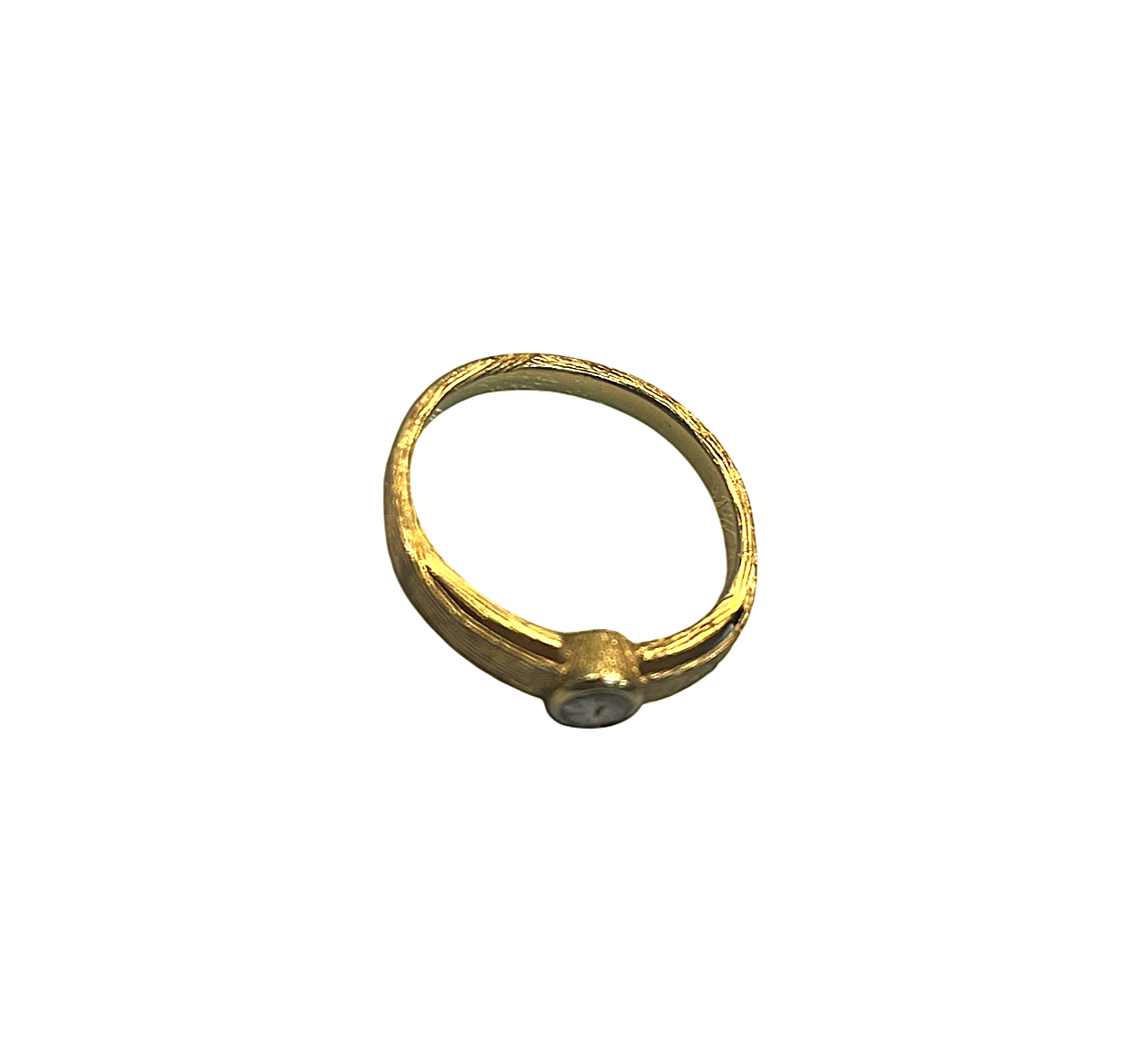 Rose Cut Champagne Diamond Textured Ring