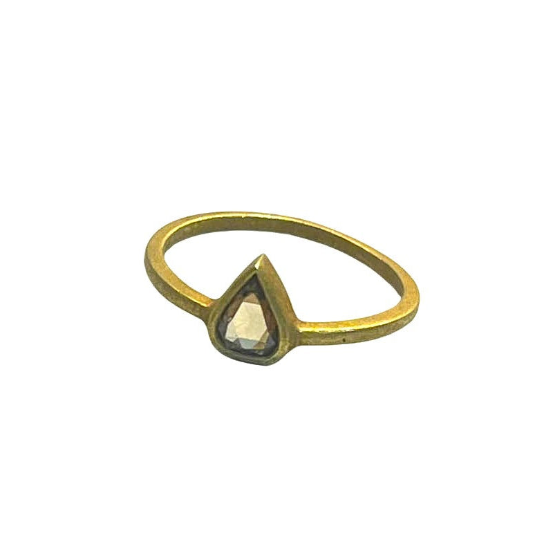 Rose Cut Pear Cognac Diamond Ring