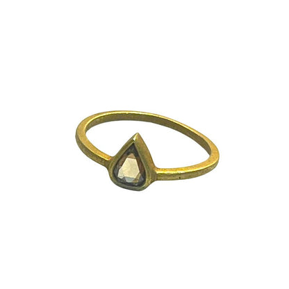 Rose Cut Pear Cognac Diamond Ring