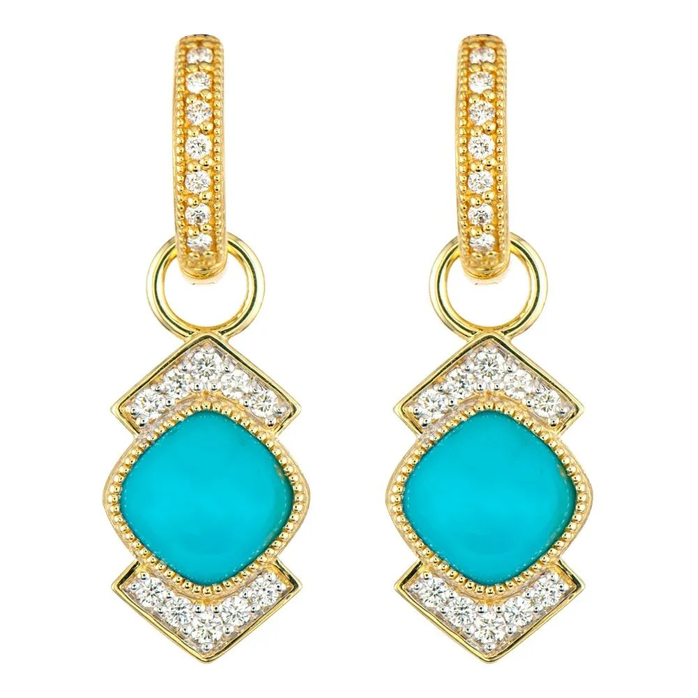 Lisse Cushion Cut Turquoise Earring Charms