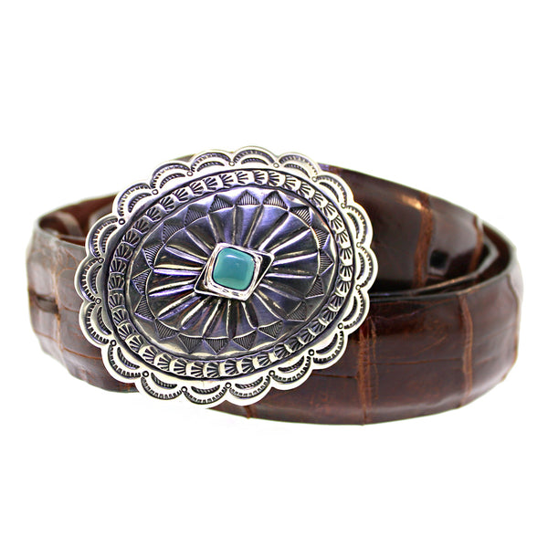 Vintage 1970s Turquoise Concho Buckle