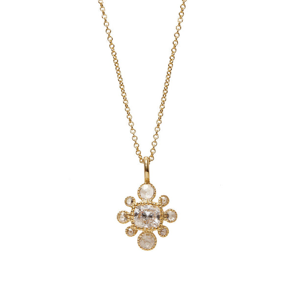 Old Mine Cut Diamond Necklace
