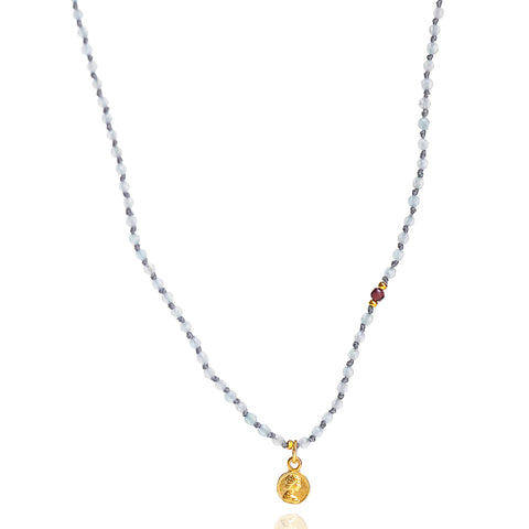 Handmade Beaded Necklace with Dangle Accent