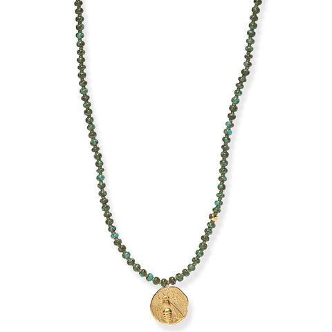 Handmade Beaded Necklace with Dangle Accent