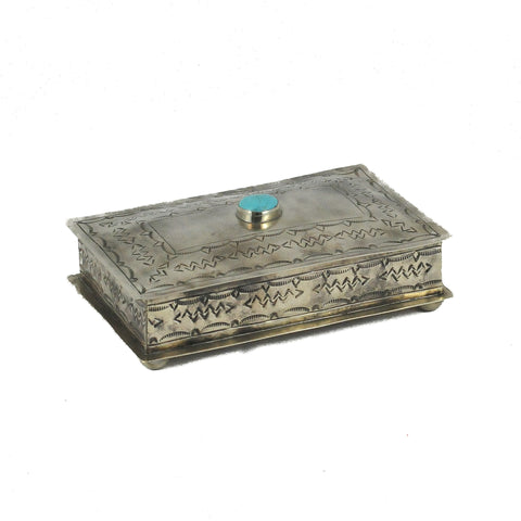 Rectangular Stamped Turquoise Box