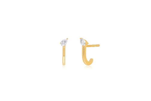 Gold & Diamond Pear-fect Huggie Earrings