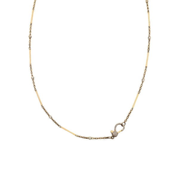 Long Bar & Diamond Station Necklace