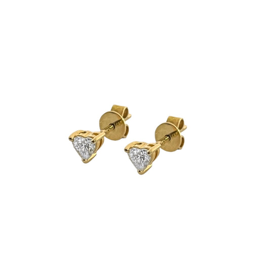 Diamond Heart Stud Earrings