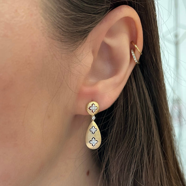 Diamond Quad Drop Earrings