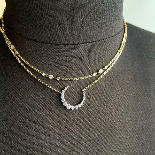 Diamond Crescent Necklace