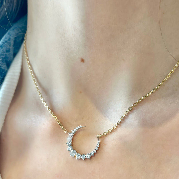 Diamond Crescent Necklace