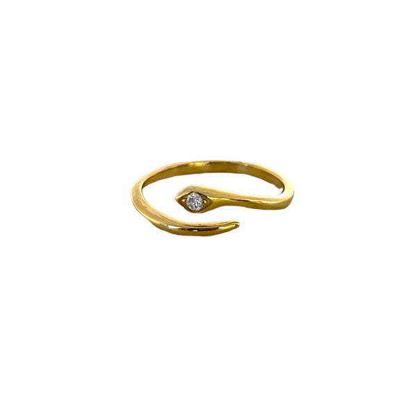 Diamond Head Snake Ring