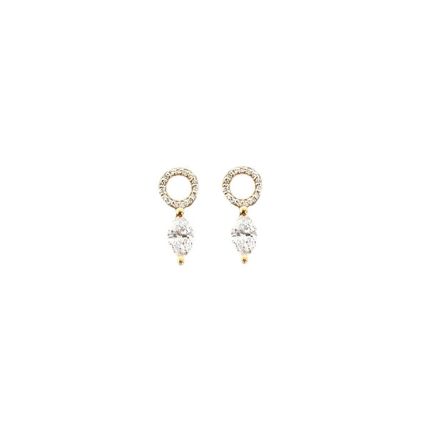 Marquise Diamond Huggie Charms