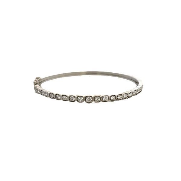 Graduated Cushion Cut Diamond Hinge Bracelet