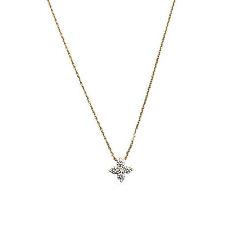 Stationed Diamond Square Cross Necklace