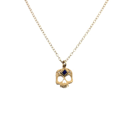 Sapphire Skull Necklace