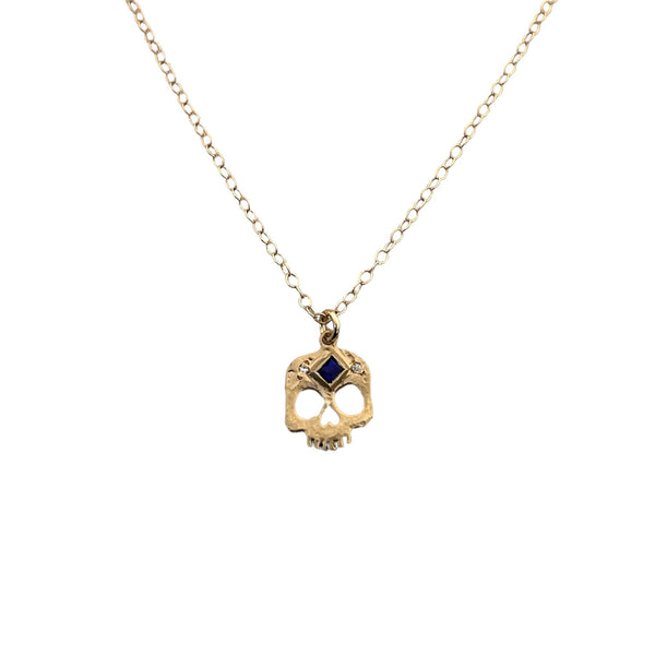 Sapphire Skull Necklace