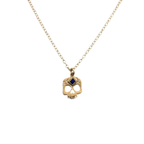 Sapphire Skull Necklace