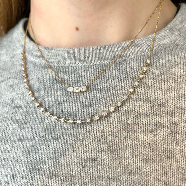 Diamond Ava Bea Interval Tennis Necklace