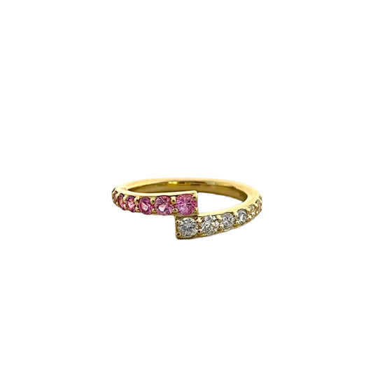 Pink Sapphire & Diamond Bypass Ring