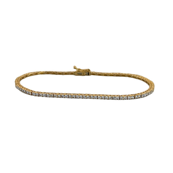 14k Yellow Gold Diamond Tennis Bracelet