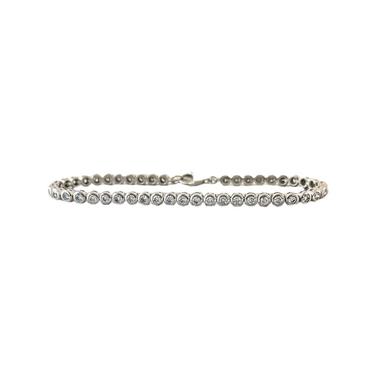 White Gold Bezel Set Diamond Tennis Bracelet