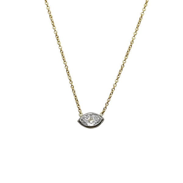 Marquise Diamond Solitaire Necklace