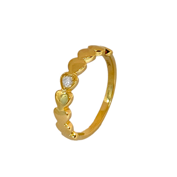 Multi Heart Ring with Diamond