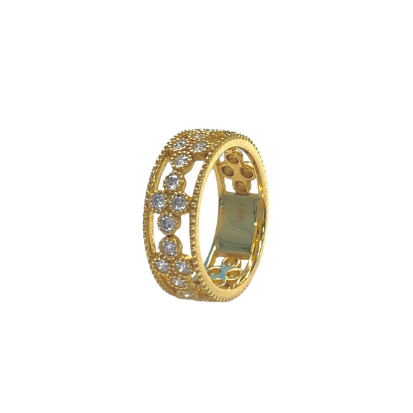 Diamond Quad with Milgrain Detail Ring