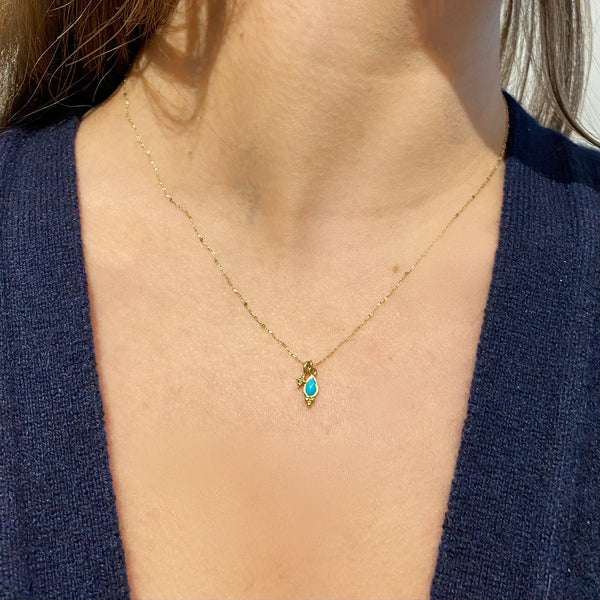 Petite Turquoise Pear Trio Necklace