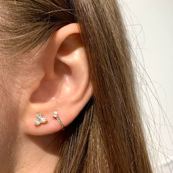 Gold & Diamond Pear-fect Huggie Earrings