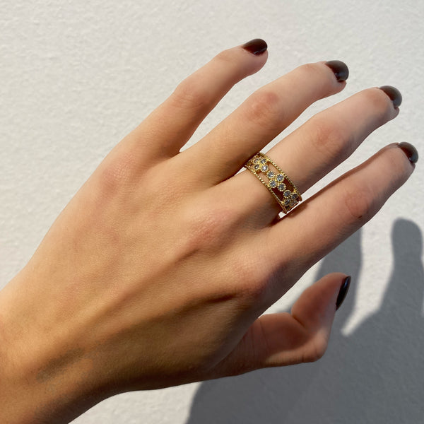 Diamond Quad with Milgrain Detail Ring