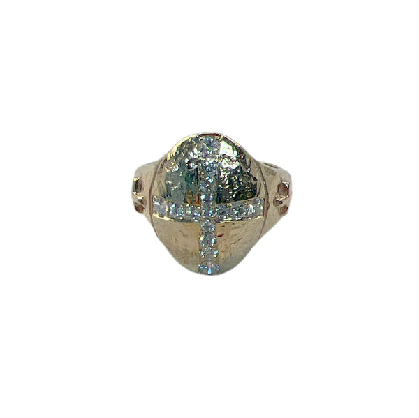 Gold & Diamond Cross Ring