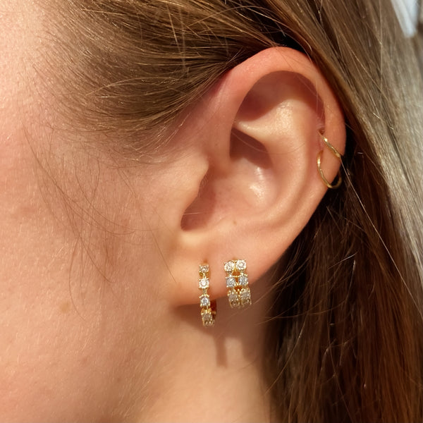 Ava Bea Double Row Huggie Earrings