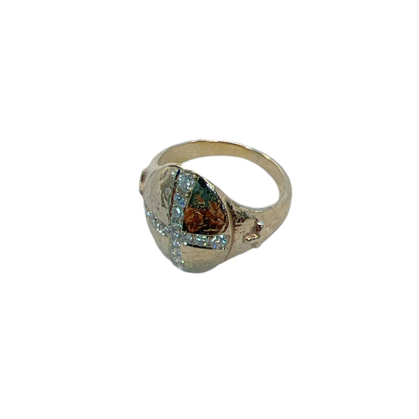 Gold & Diamond Cross Ring