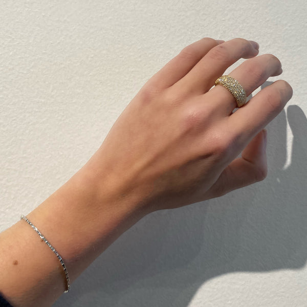 Rows of Pave Diamond Ring