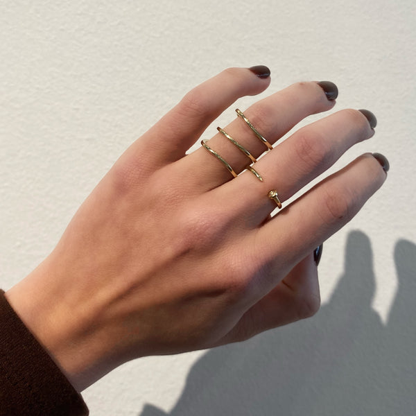 Diamond Nail Cuff Ring