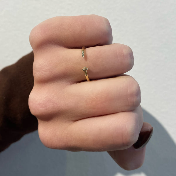 Diamond Nail Cuff Ring