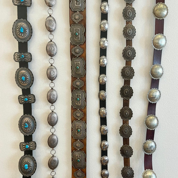 Vintage 1970's Elk Turquoise Concho Belt