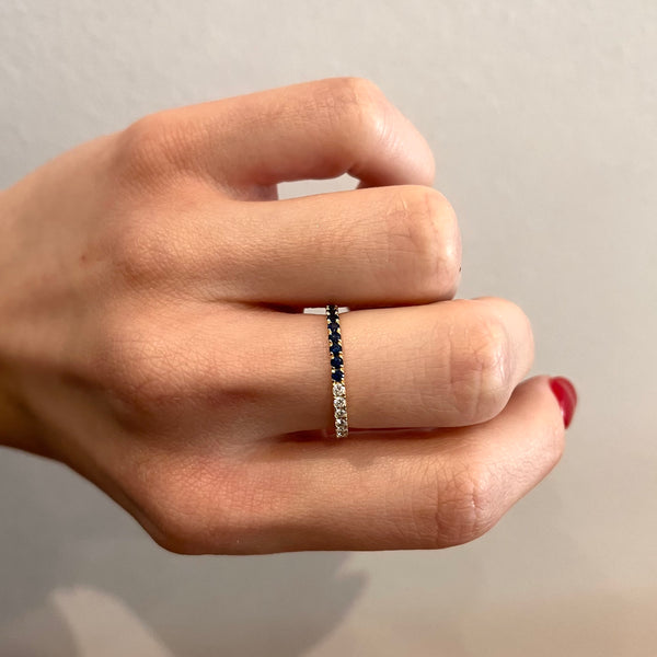 Split Sapphire & Diamond Eternity Band