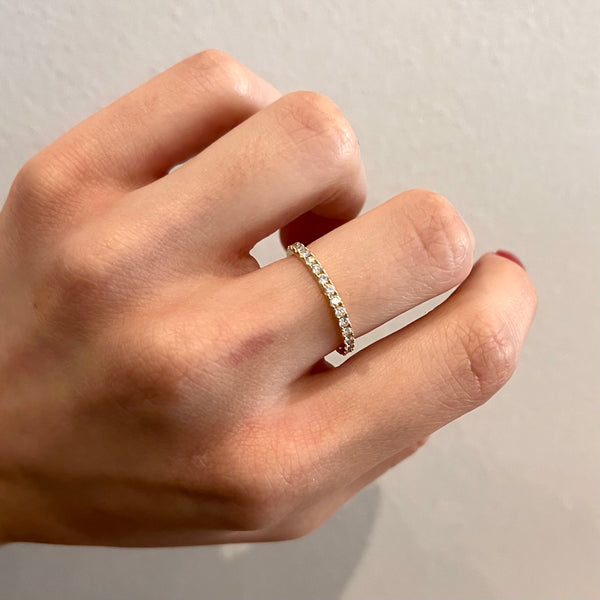 Split Sapphire & Diamond Eternity Band