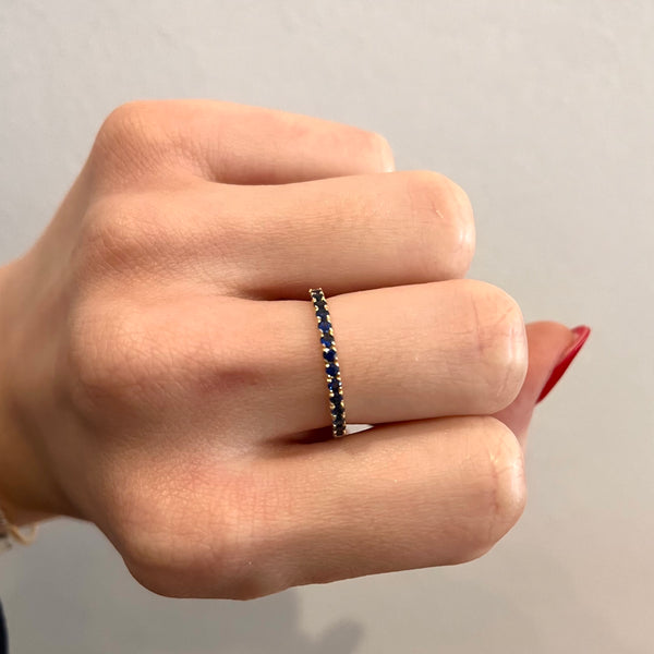 Split Sapphire & Diamond Eternity Band