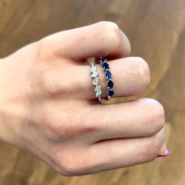 Chasing Sapphire Pear Anniversary Band