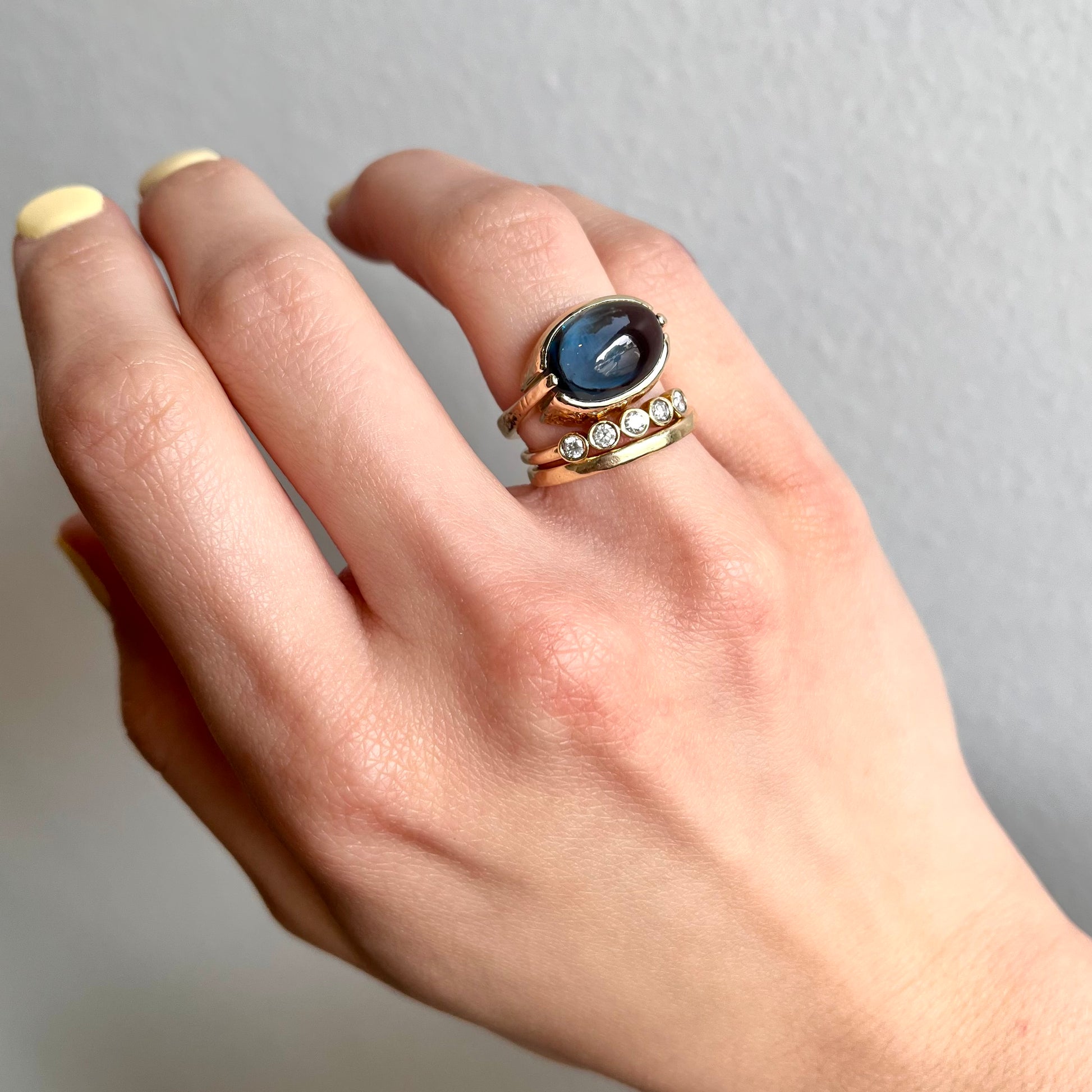 Cabochon London Blue Topaz Ring – Charde - Main Image