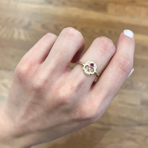 Ruby Skull Ring