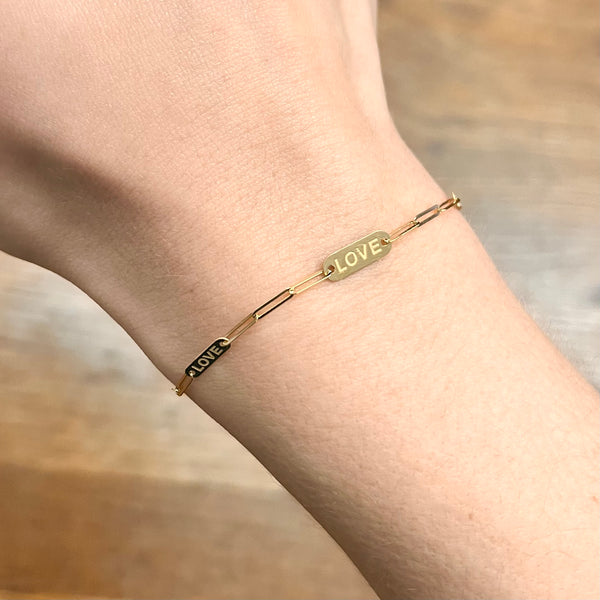 LOVE Paperclip Bracelet